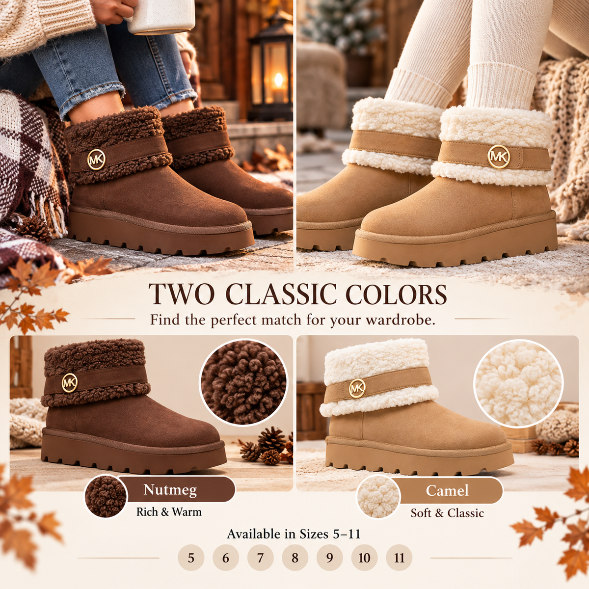 ☁️ Winnie Cozy Faux Shearling Boots – Soft Slip-On Everyday Comfort