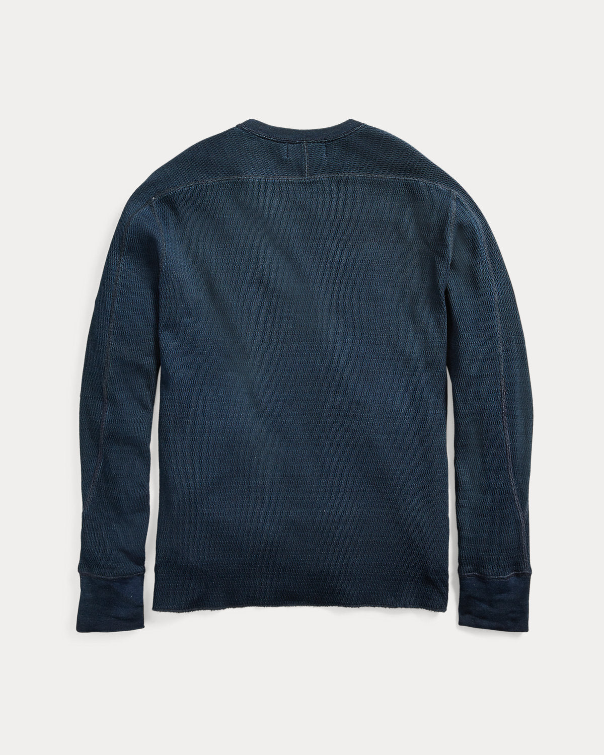 Indigo Jacquard-Knit Crewneck Rinsed Blue Indigo