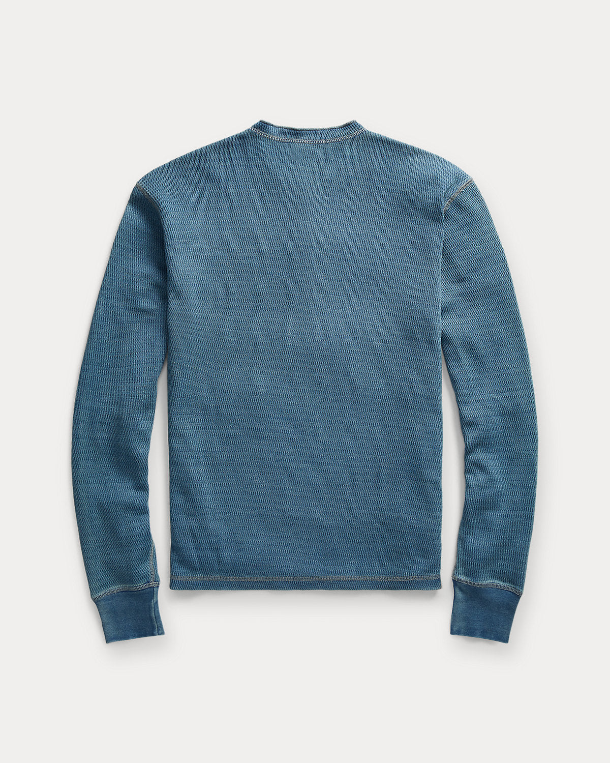 Indigo Jacquard-Knit Henley Shirt