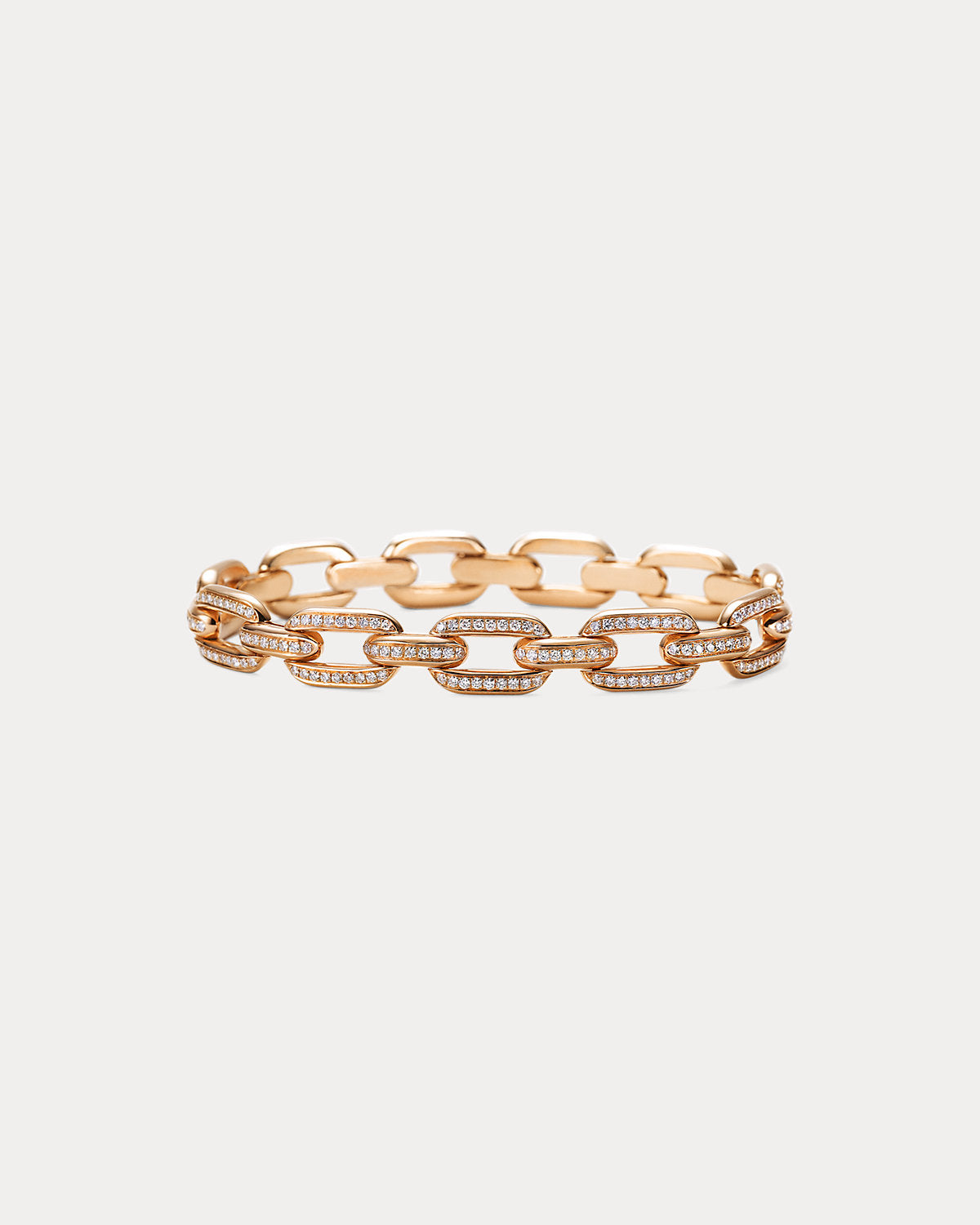 Pav¨¦ Diamond Rose Gold Chain Bracelet