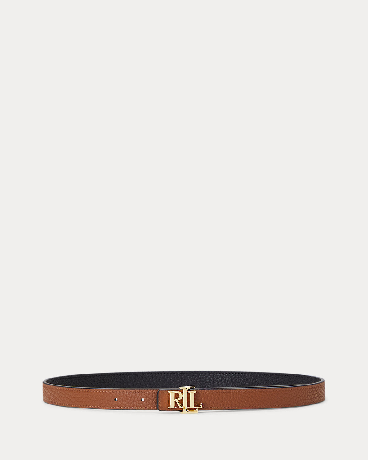 Logo Reversible Leather Skinny Belt