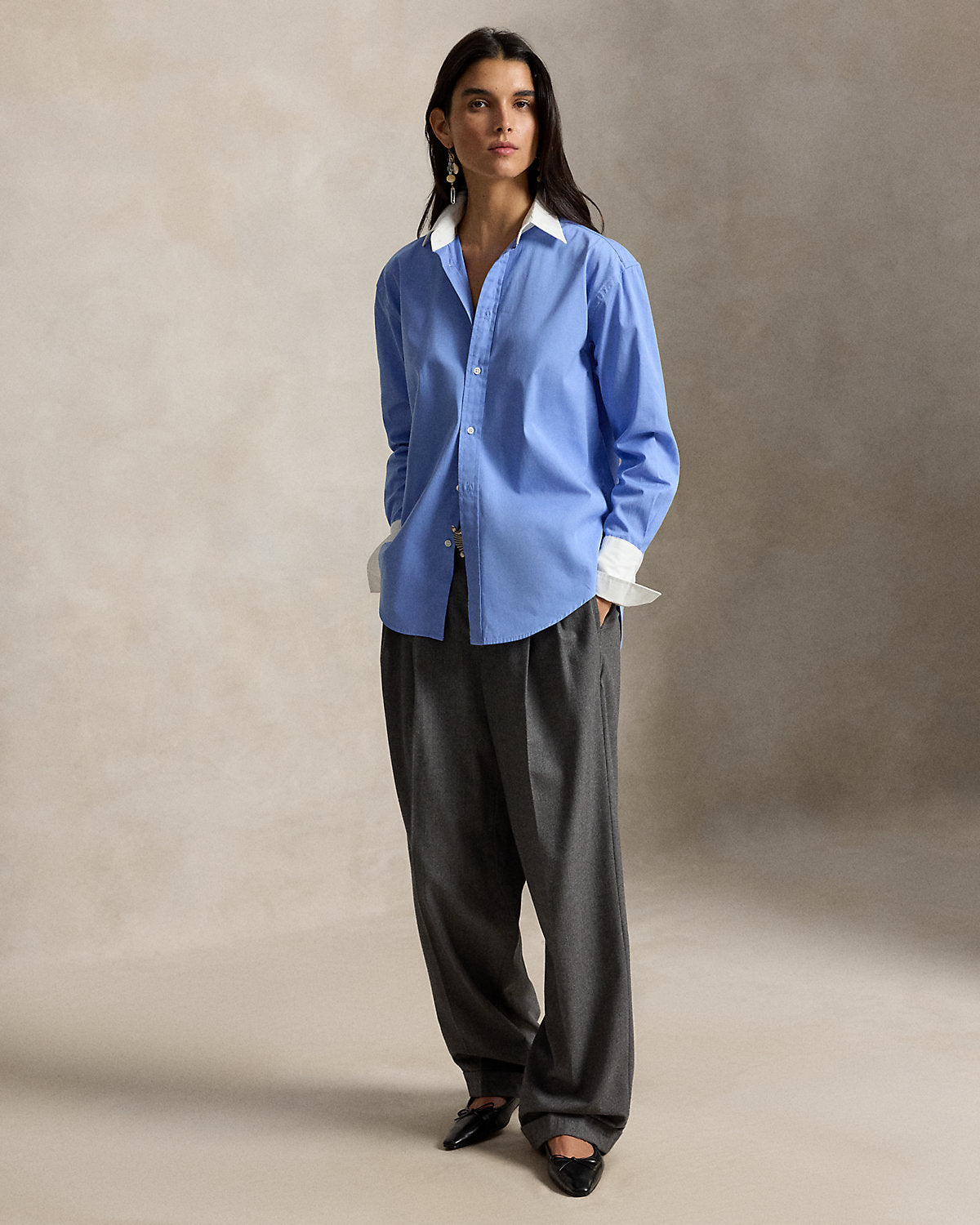 Extended-Cuff Cotton Shirt