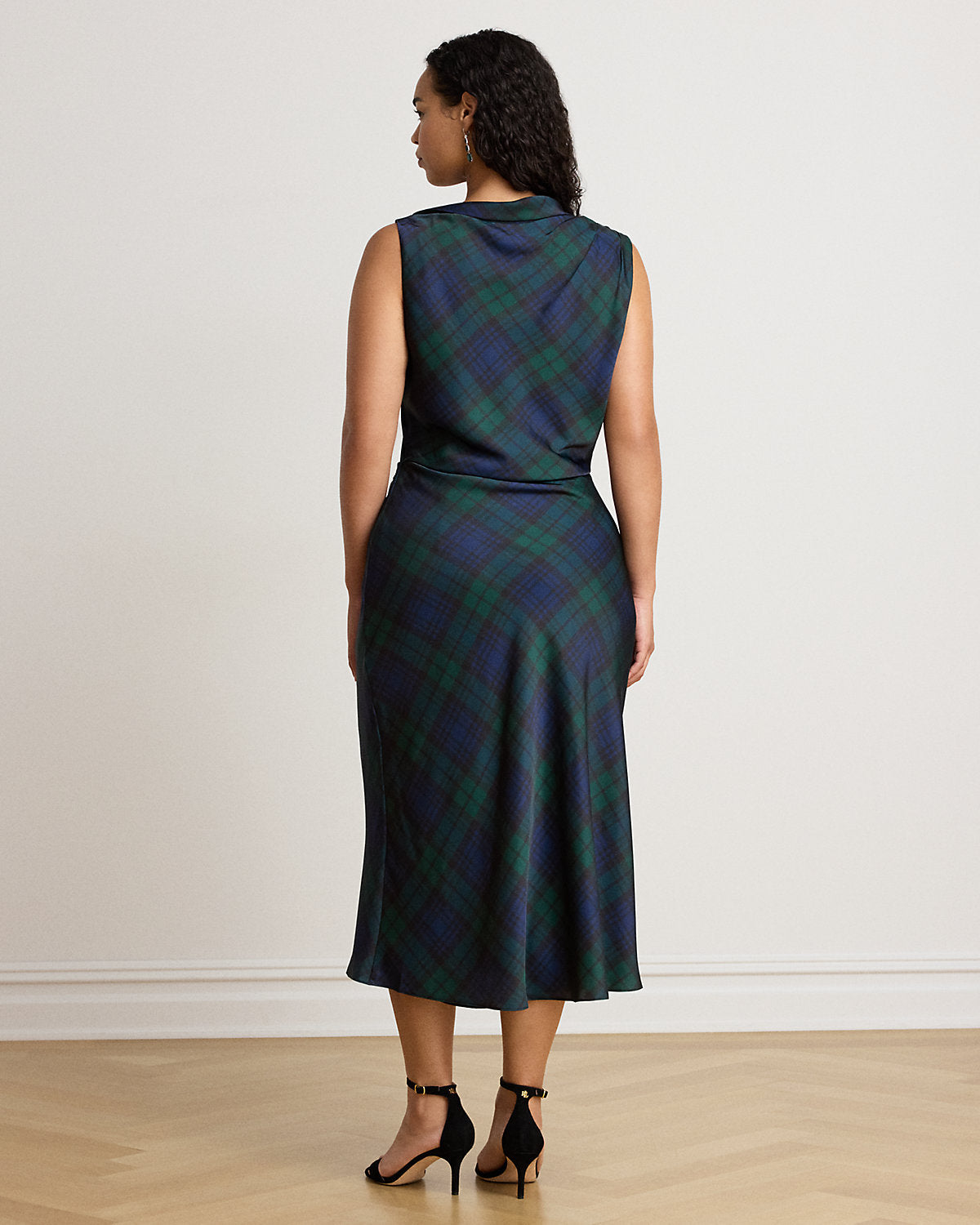 Black Watch Satin Charmeuse Dress