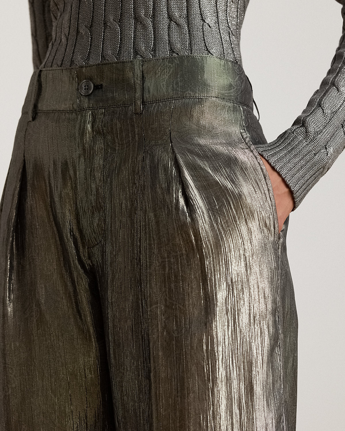 Paisley Metallic Crinkle Jogger Pant