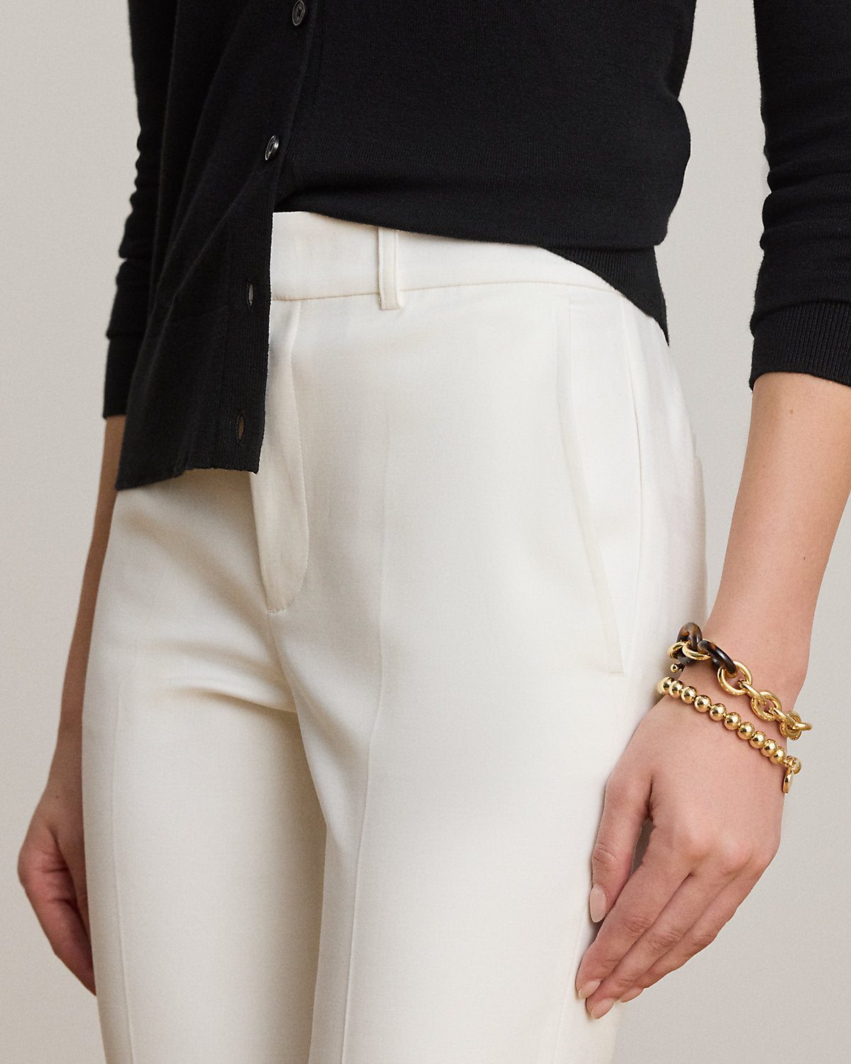 Double-Faced Cotton Slim Straight Pant