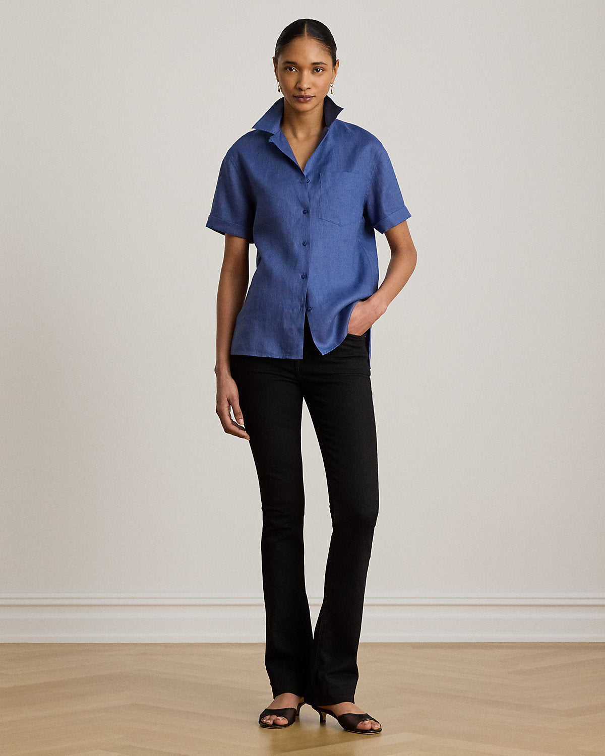 Linen Short-Sleeve Camp Shirt