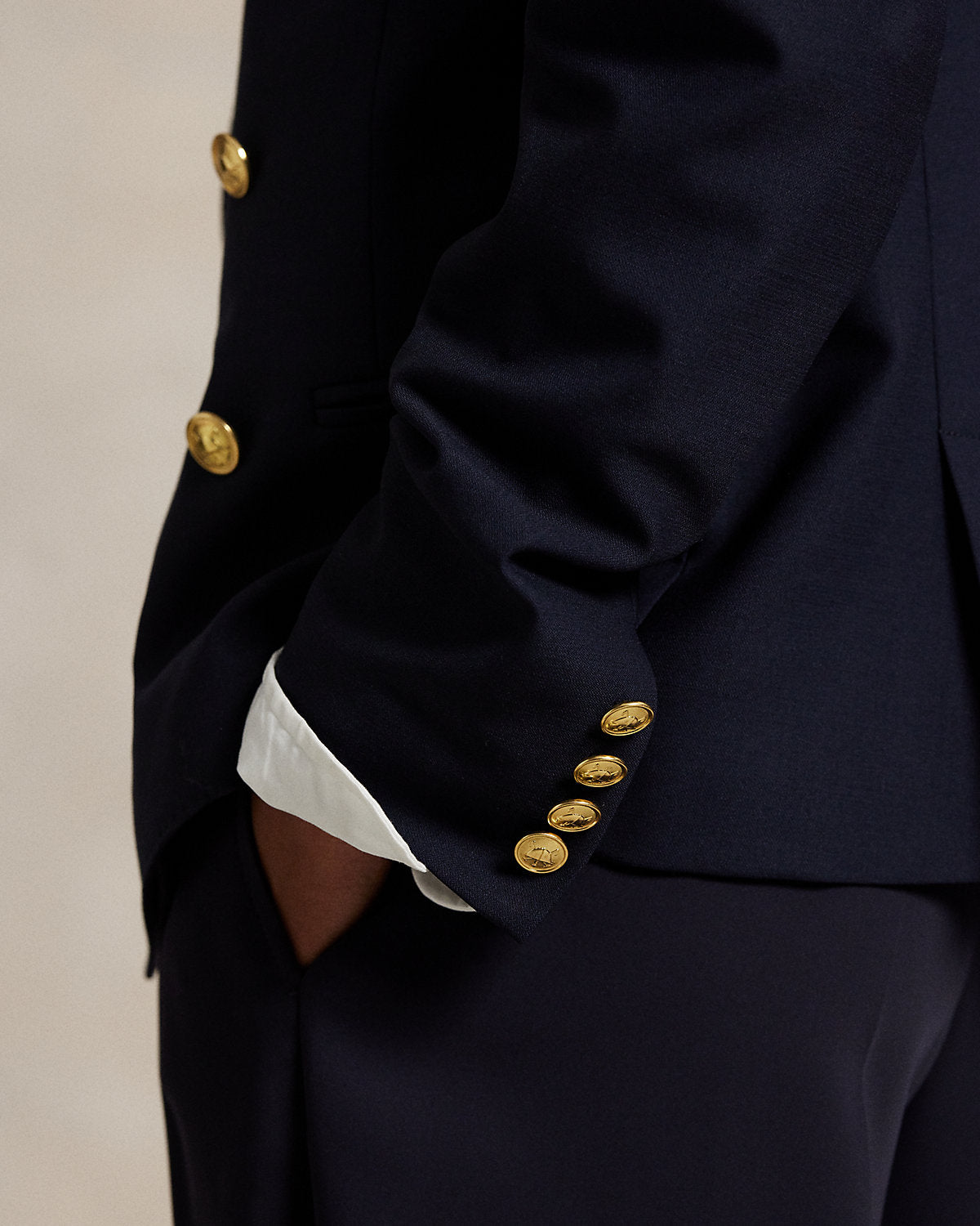 Double-Breasted Crest Blazer