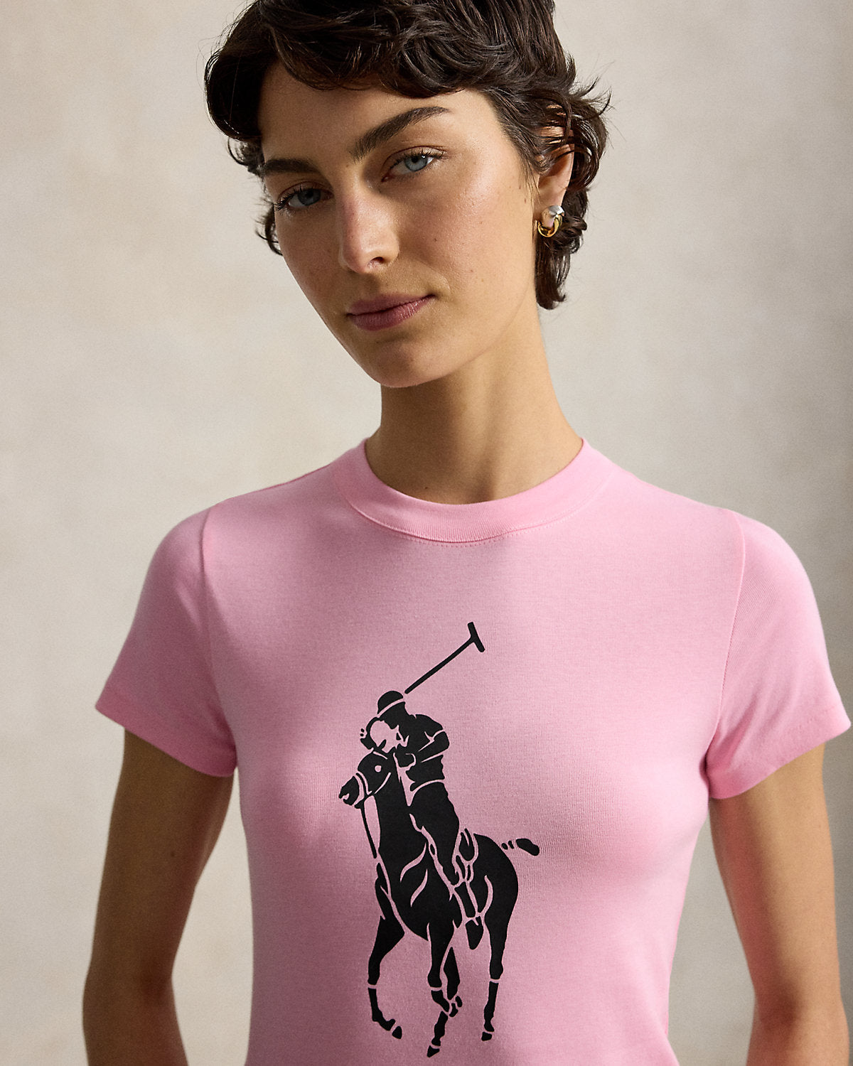 Pink Pony Cotton Crewneck Tee