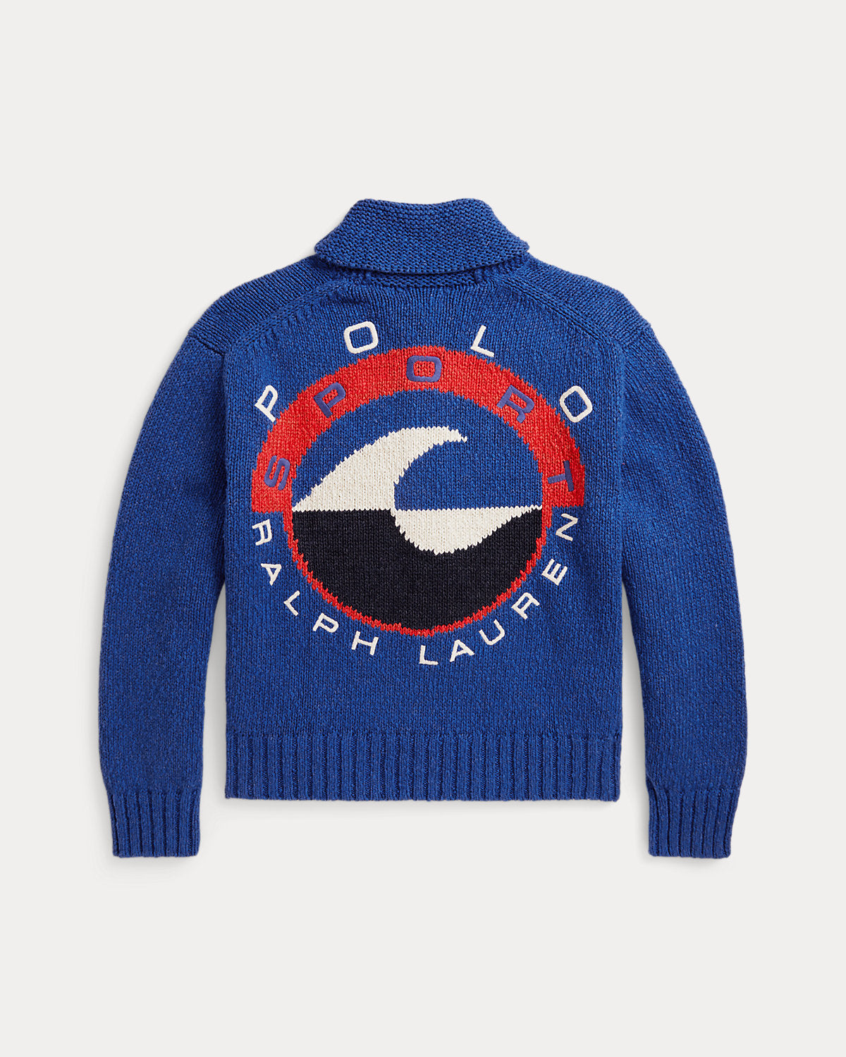 Wave-Logo Cotton Zip Cardigan