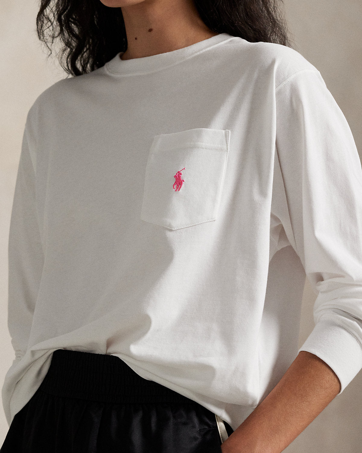 Pink Pony Cotton Jersey Long-Sleeve Tee