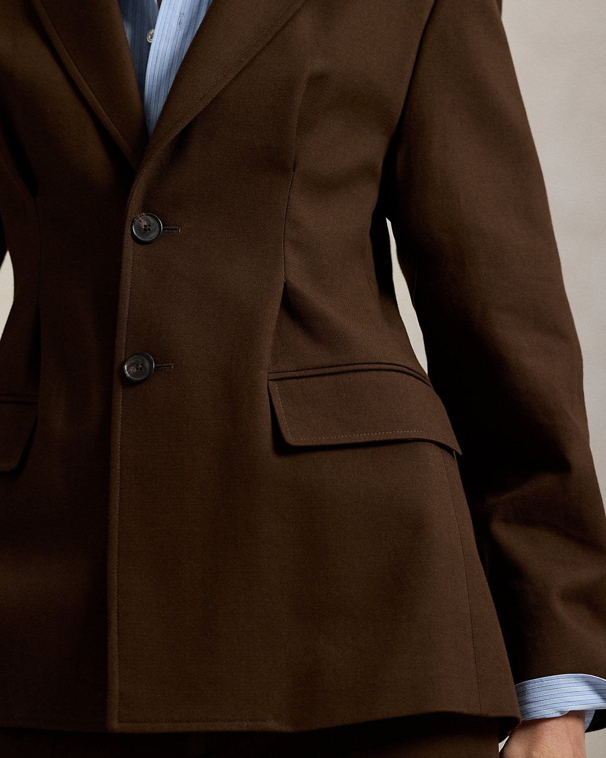 Single-Breasted Cotton-Wool Crepe Blazer