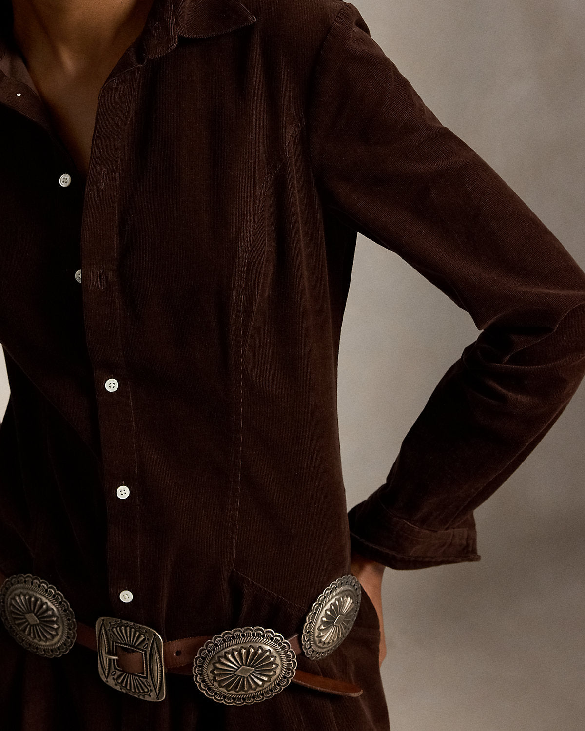 Corduroy A-Line Shirtdress
