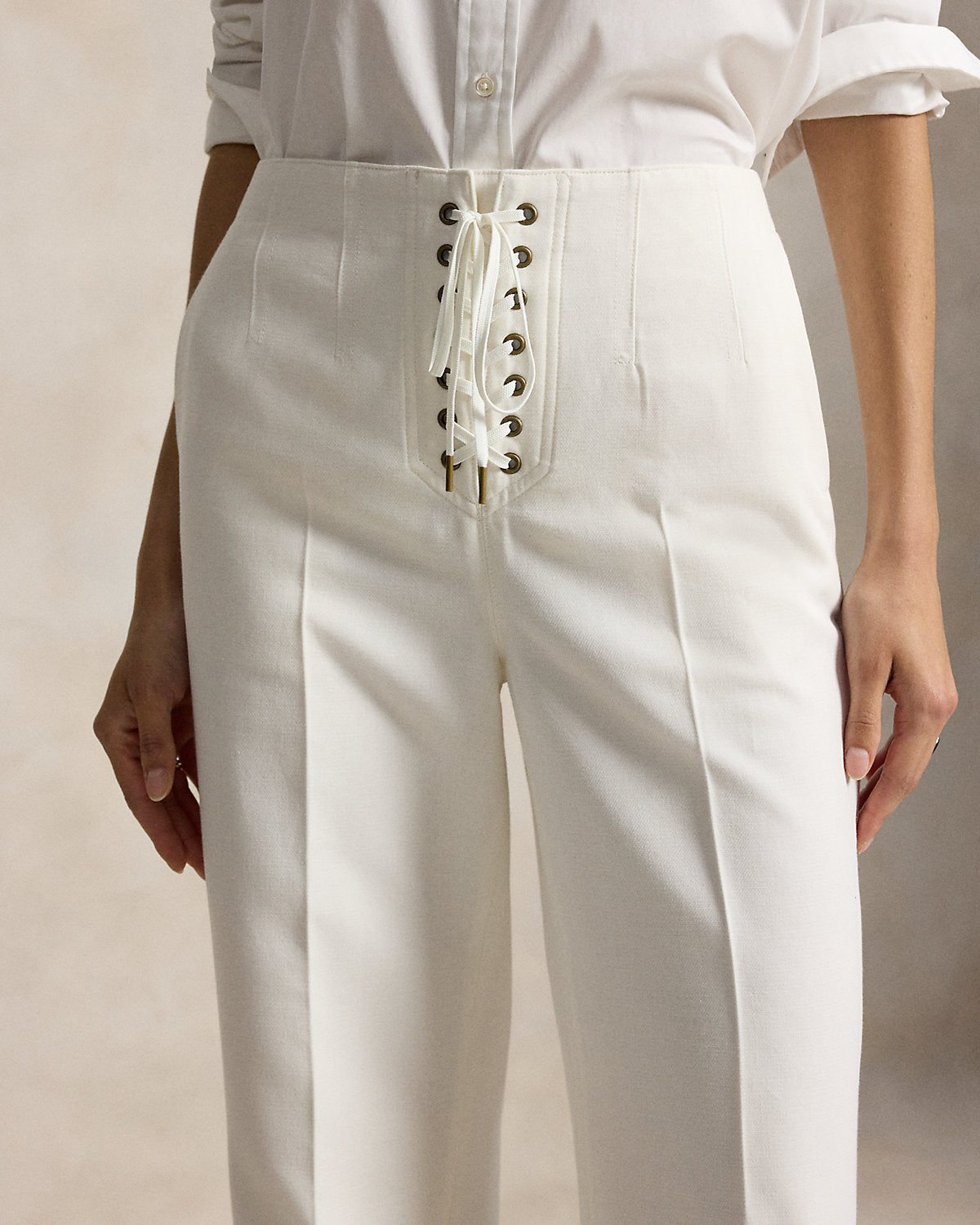 Beaton Cotton-Wool Lace-Up Pant