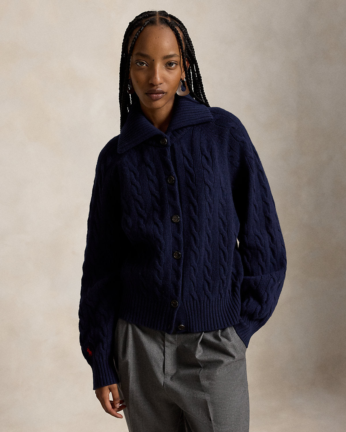Cable-Knit Wool-Cashmere Jacket
