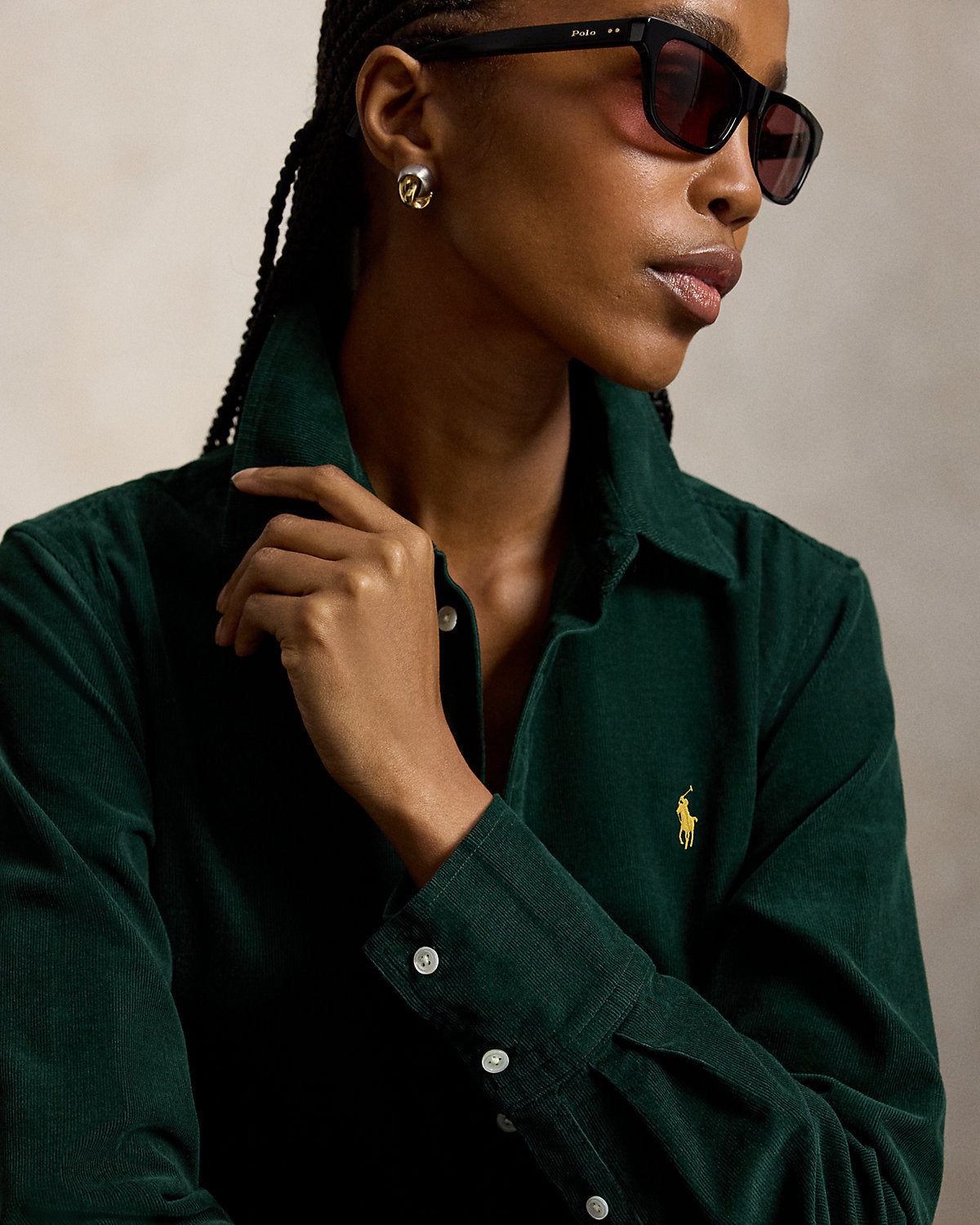 Corduroy Pleated Shirtdress