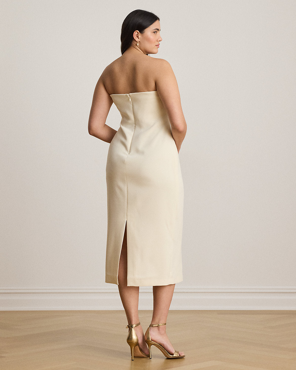 Crepe Strapless Cocktail Dress