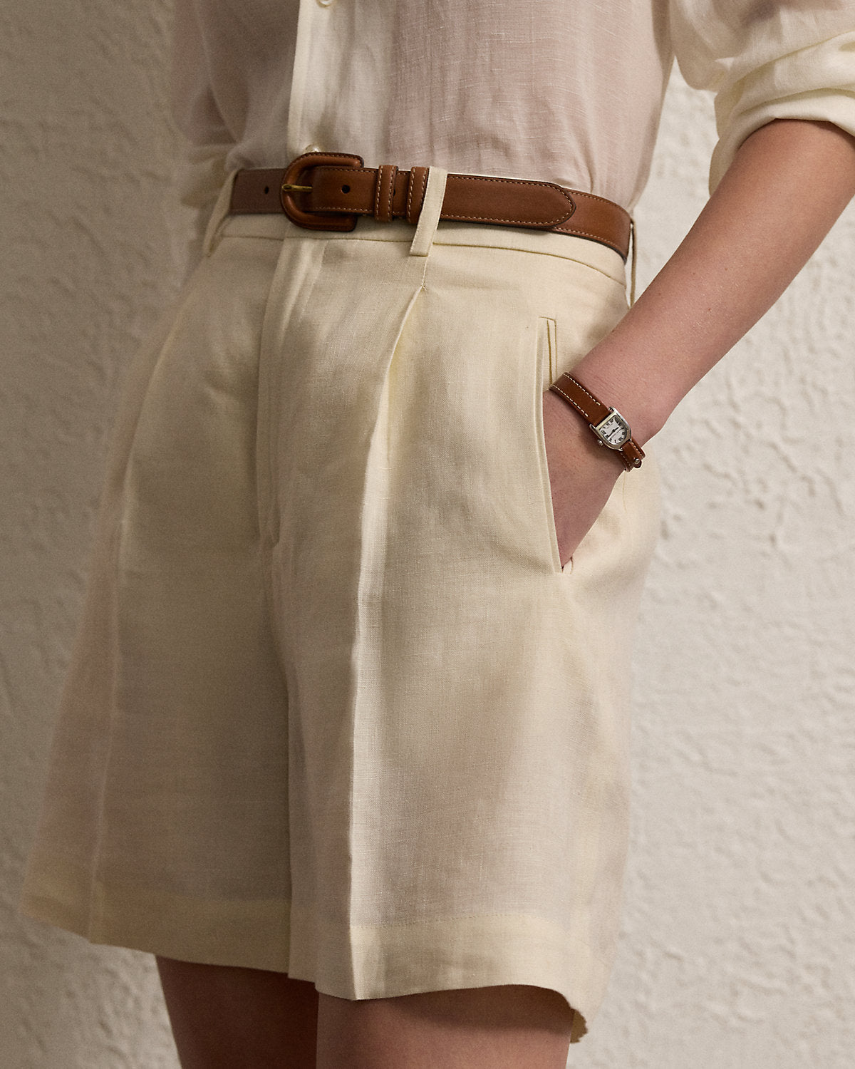 Tracy Pleated Linen Short
