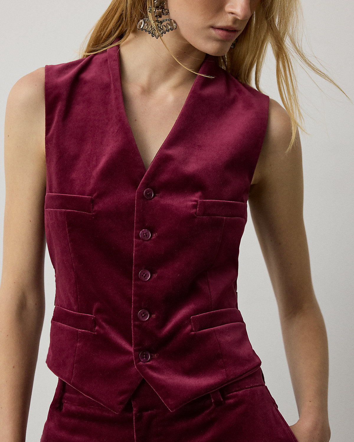 Jaiden Stretch Velvet Vest