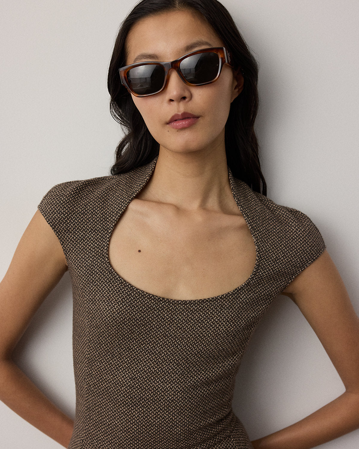 Maisey Broken-Twill Jersey Day Dress