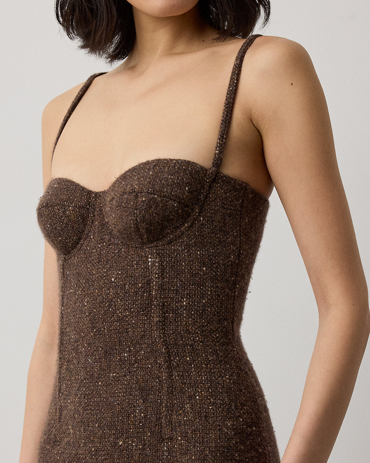 Jocey Wool-Blend Donegal Tweed Day Dress