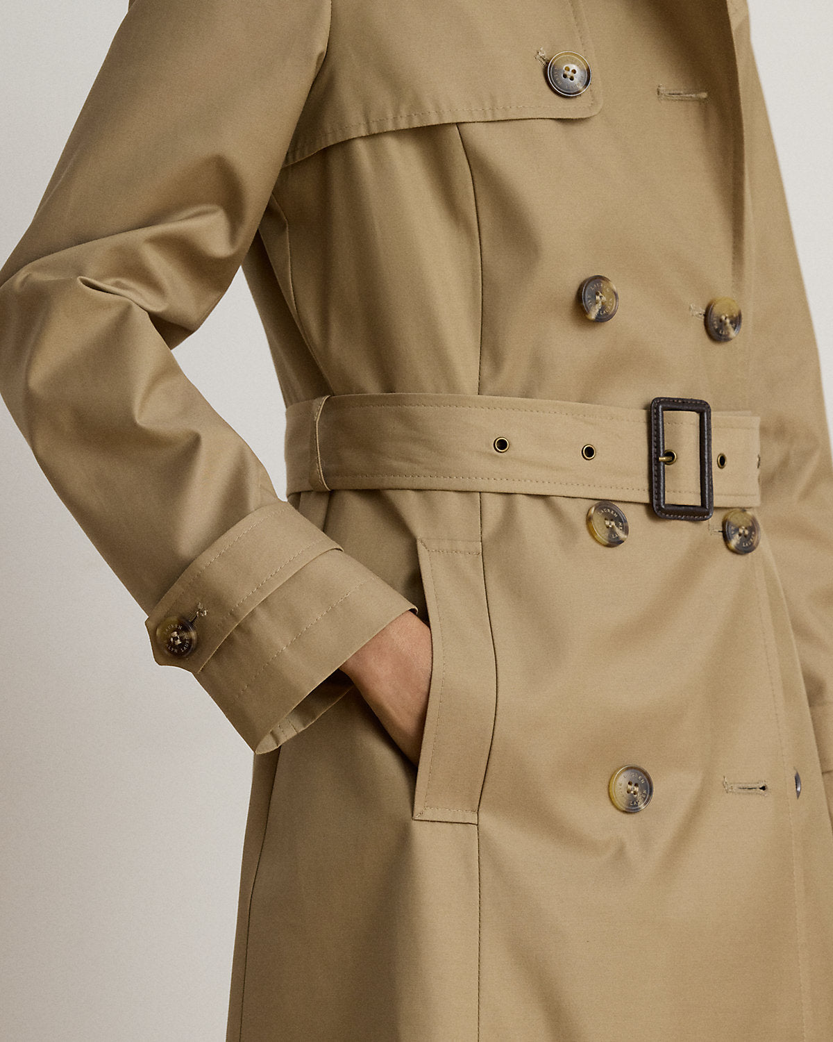 Double-Breasted Cotton-Blend Trench Coat