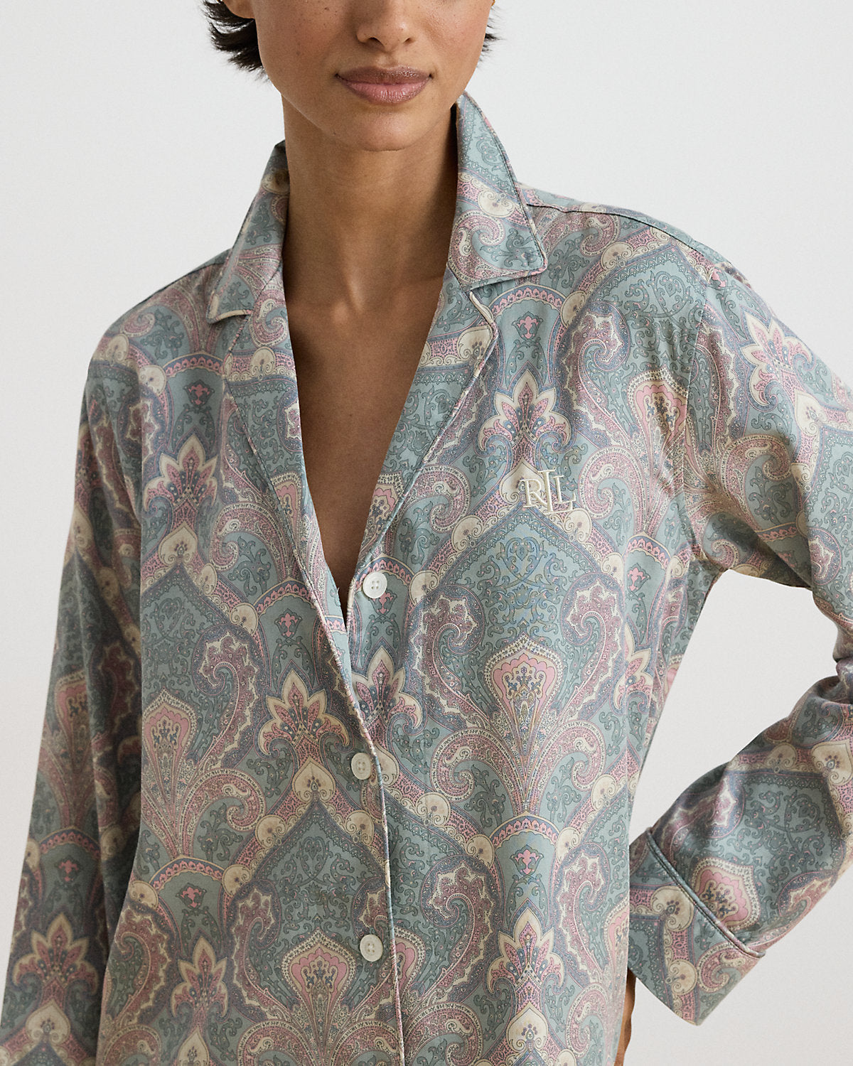 Paisley Cotton-Blend Sateen Sleep Shirt
