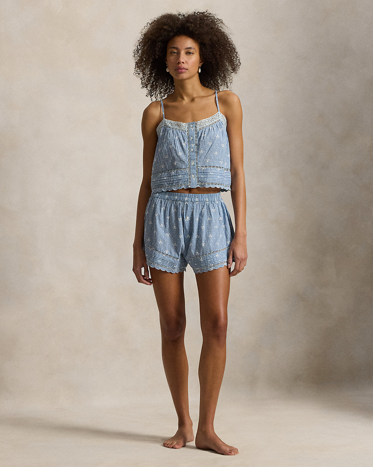 Cotton Voile Cami & Short Pajama Set