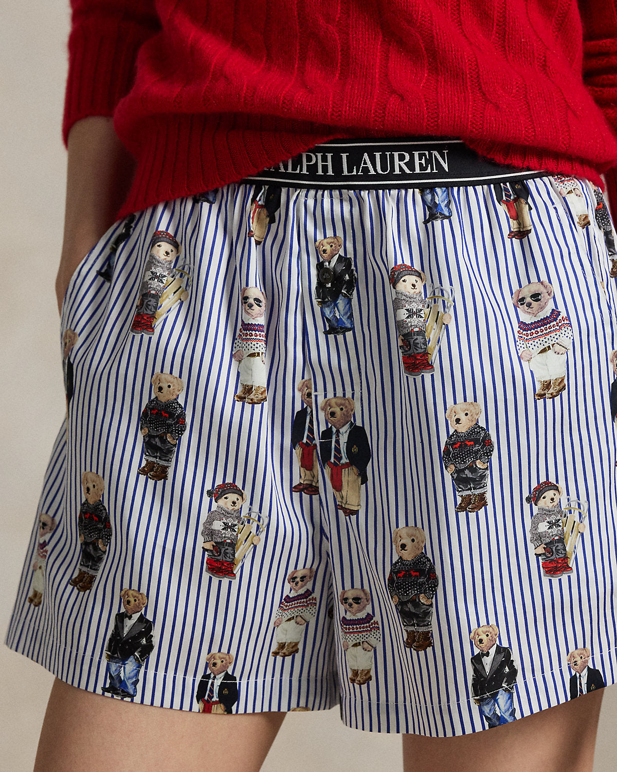 Striped Bear Cotton Sateen Boxer