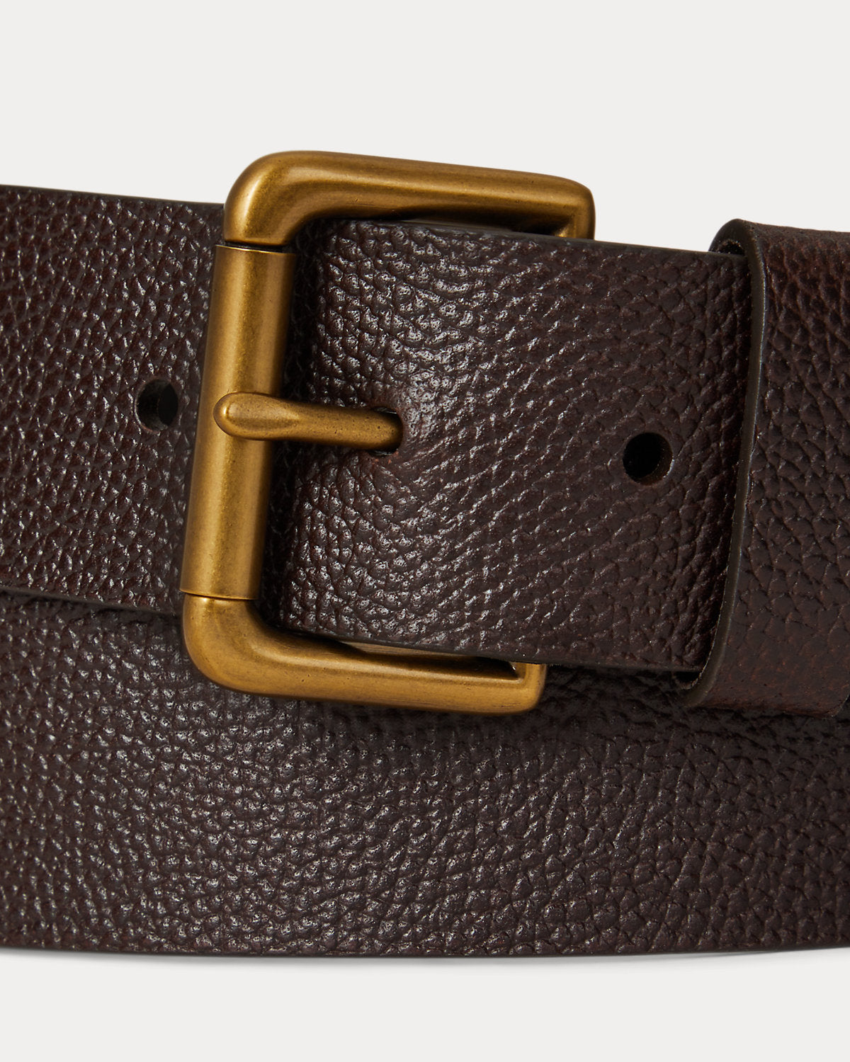 Pebbled Leather Roller-Buckle Belt
