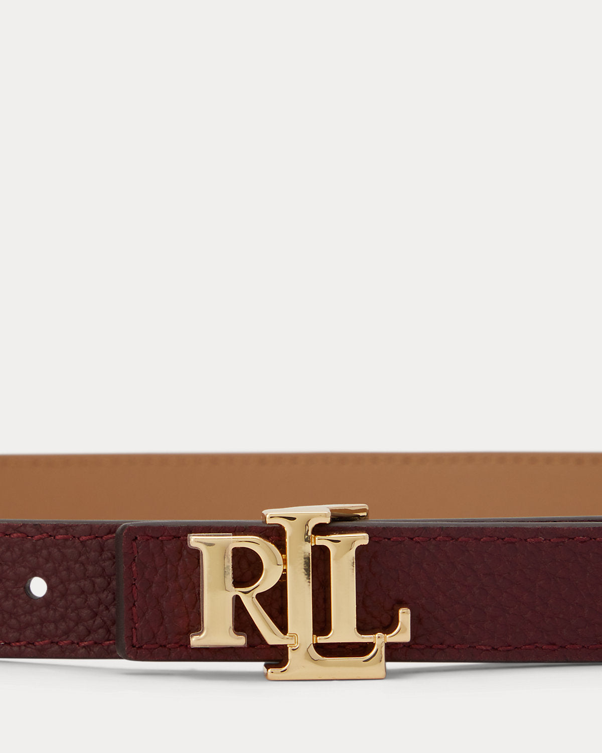 Logo Reversible Leather Skinny Belt