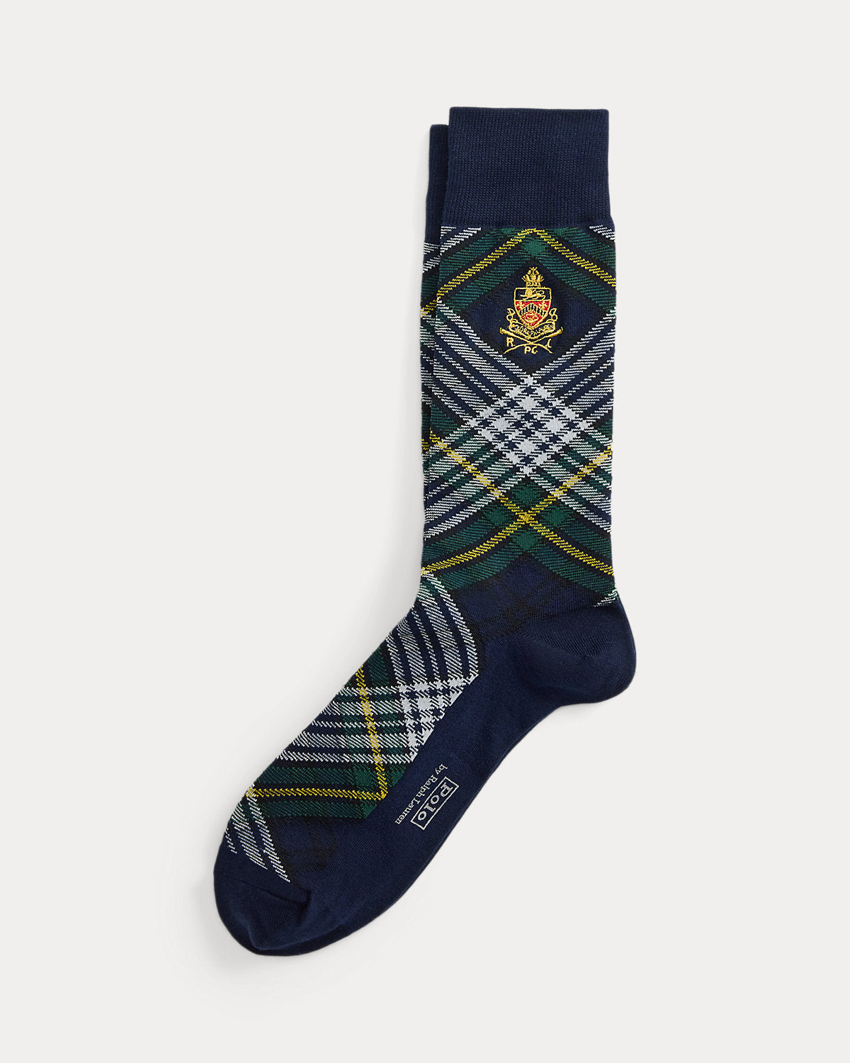 Crest Plaid Dress Socks