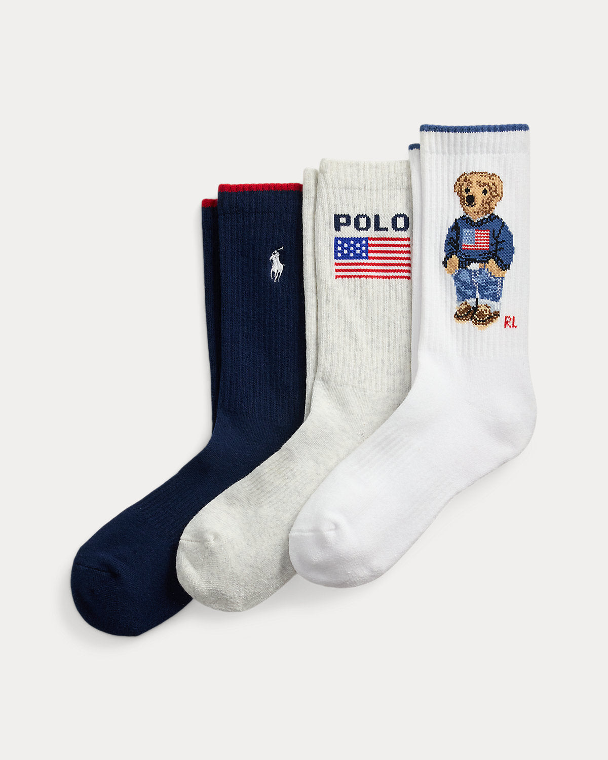 Bear Logo Crew Sock 3-Pack