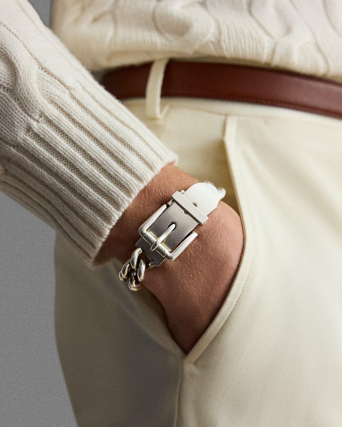 Sterling Silver Belt Buckle Bracelet