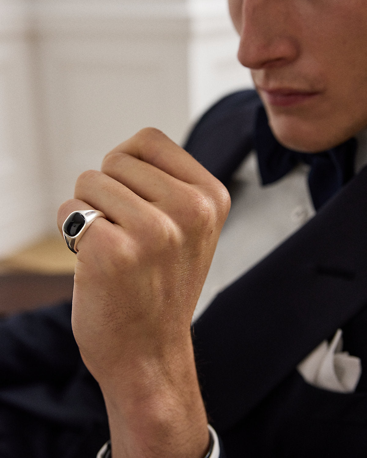 Sterling Silver & Onyx Signet Ring