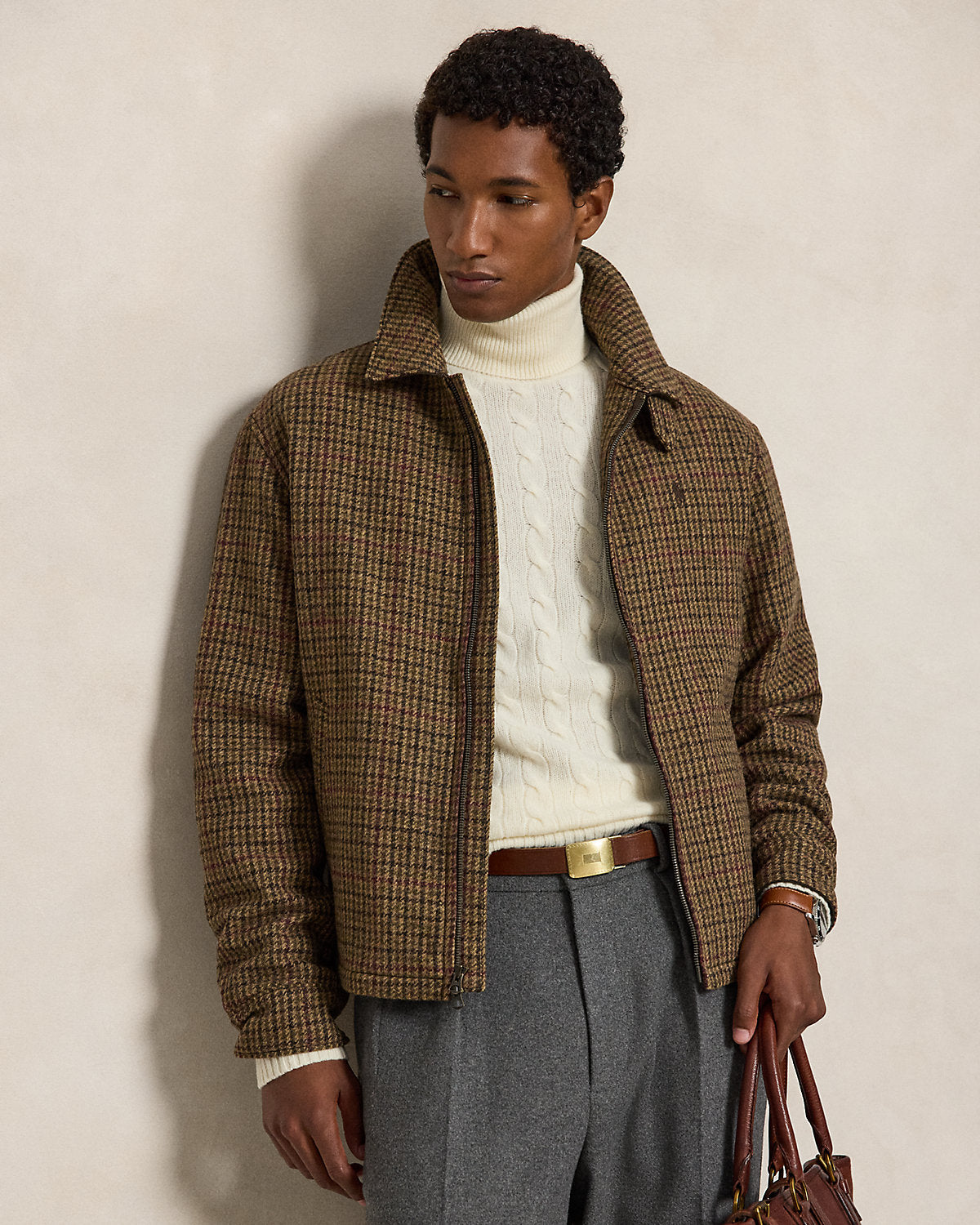 Cable Wool-Cashmere Turtleneck Sweater