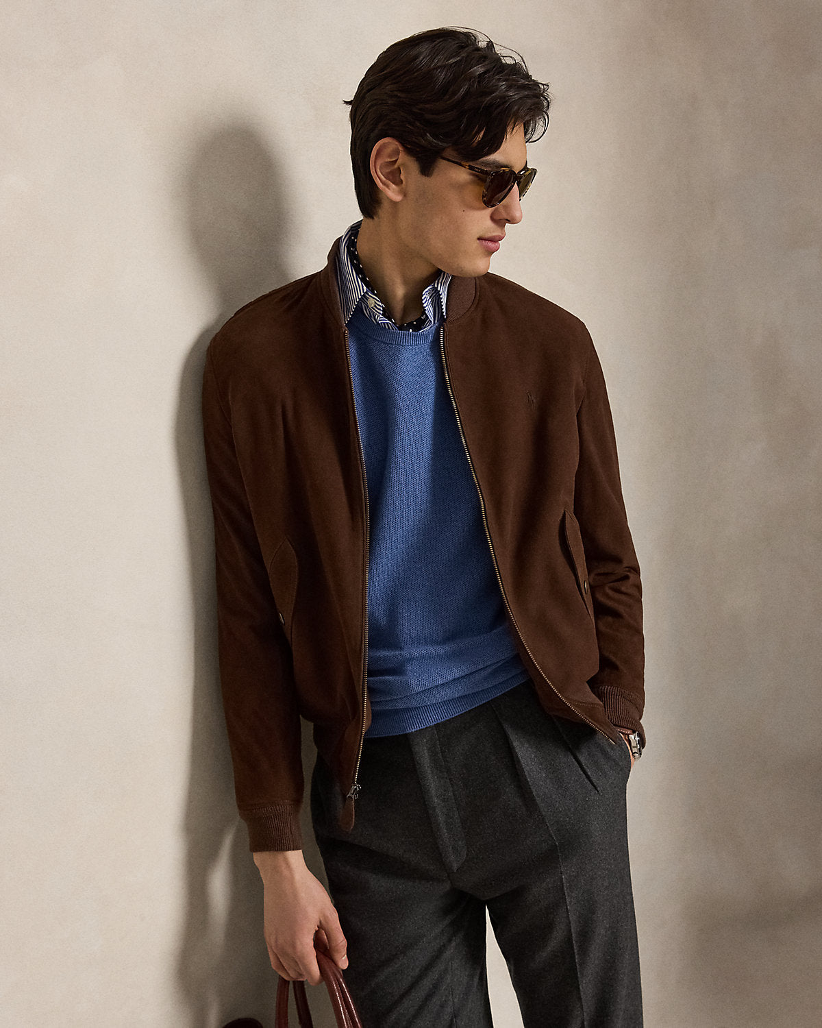 Mesh-Knit Cotton Crewneck Sweater