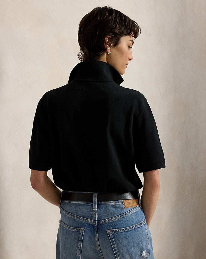 Pink Pony Stretch Mesh Polo Shirt Polo Black