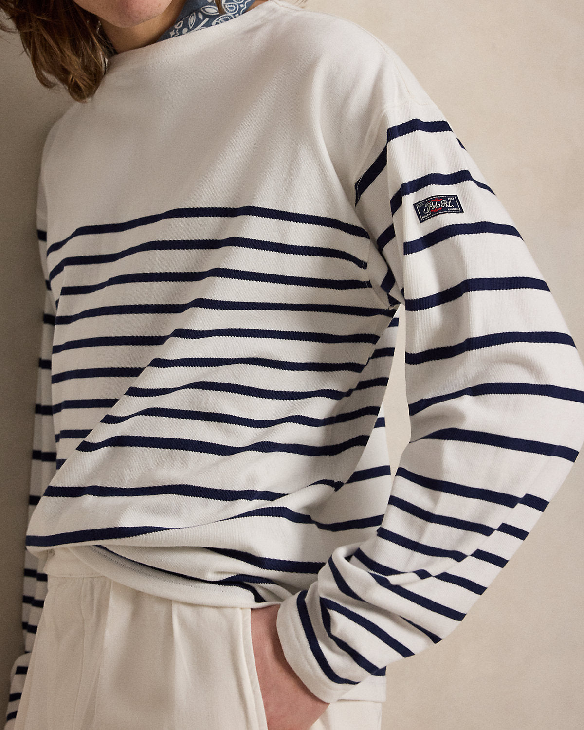 Relaxed Fit Striped Jersey Pullover