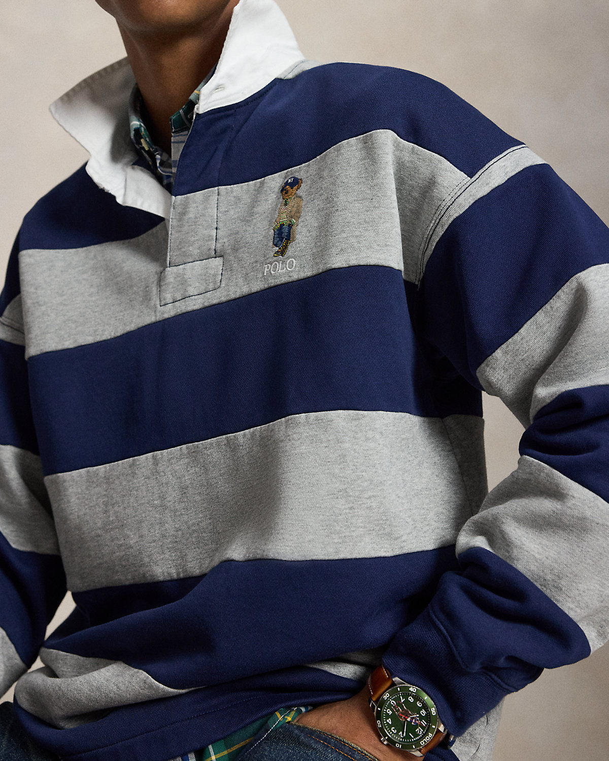 Big Fit Bear Rugby Sweatshirt