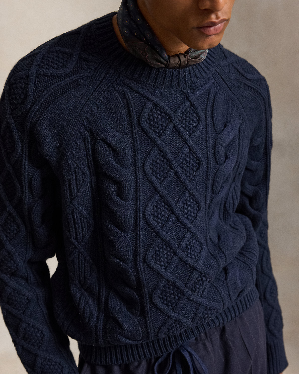 Aran-Knit Wool-Alpaca Sweater