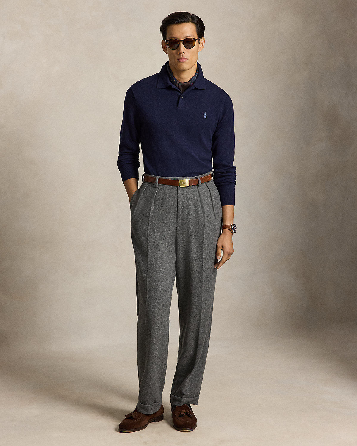 Men's Wool Polo-Collar Sweater