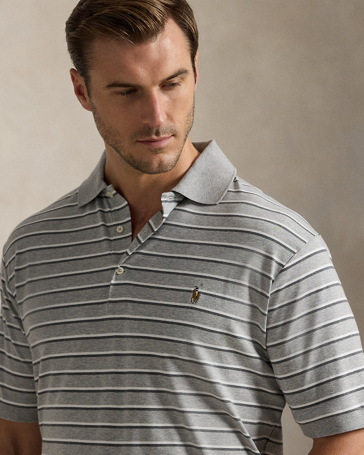 Striped Soft Cotton Polo Shirt