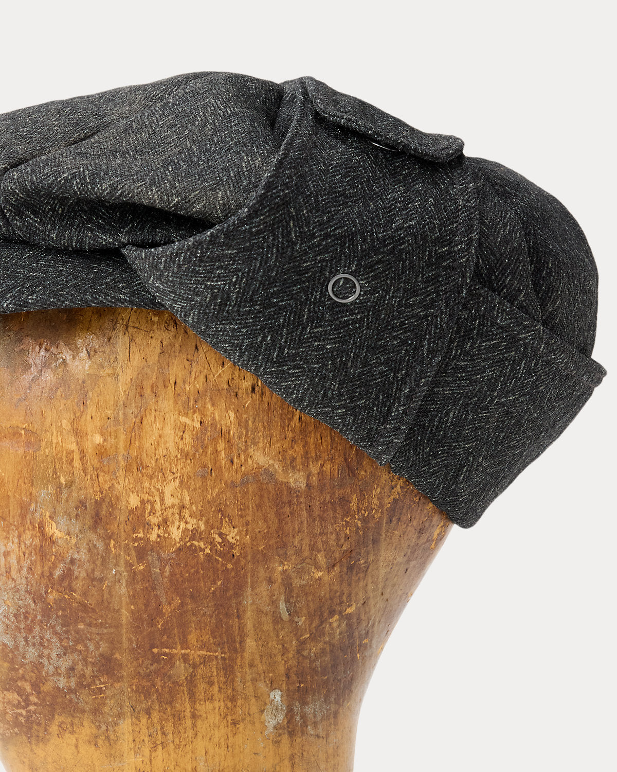 Wool-Cotton Herringbone Earflap Cap