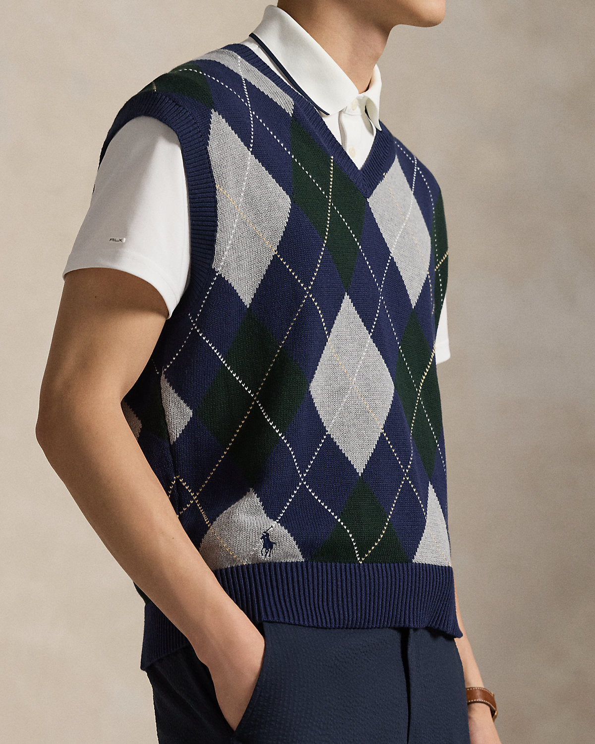 Big Fit Performance Argyle Sweater Vest