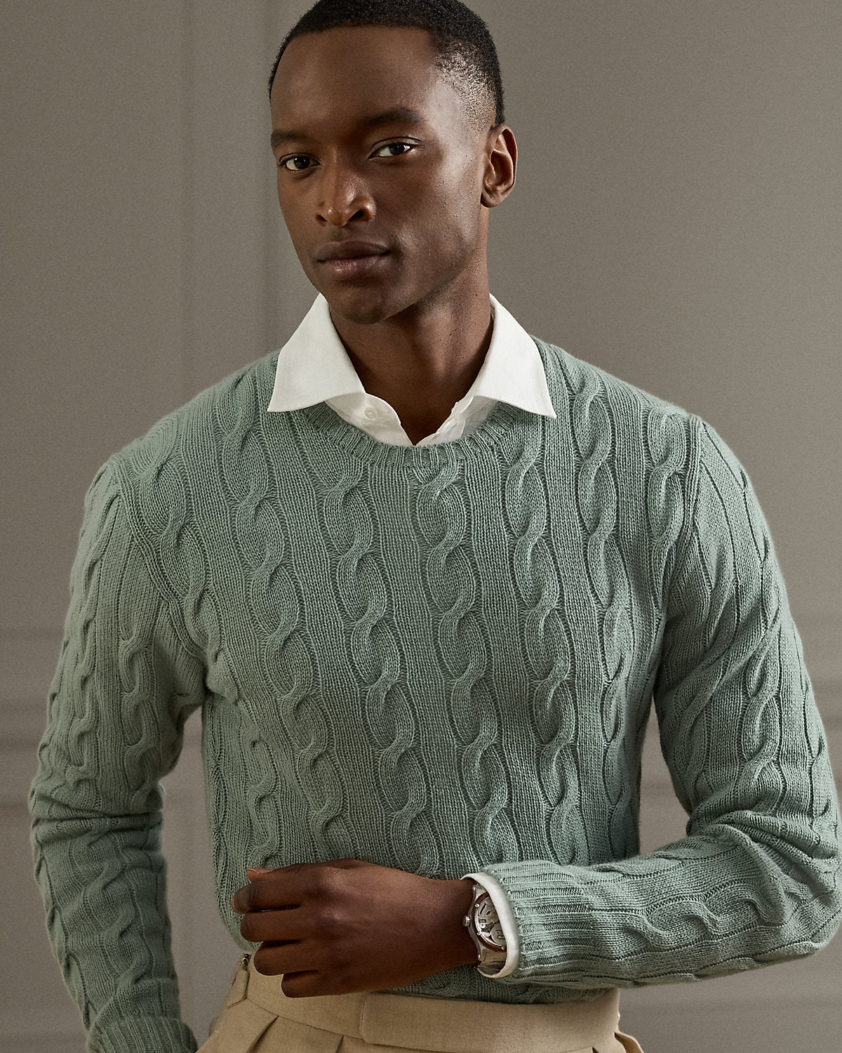 Men's Cable-Knit Cashmere Sweater
