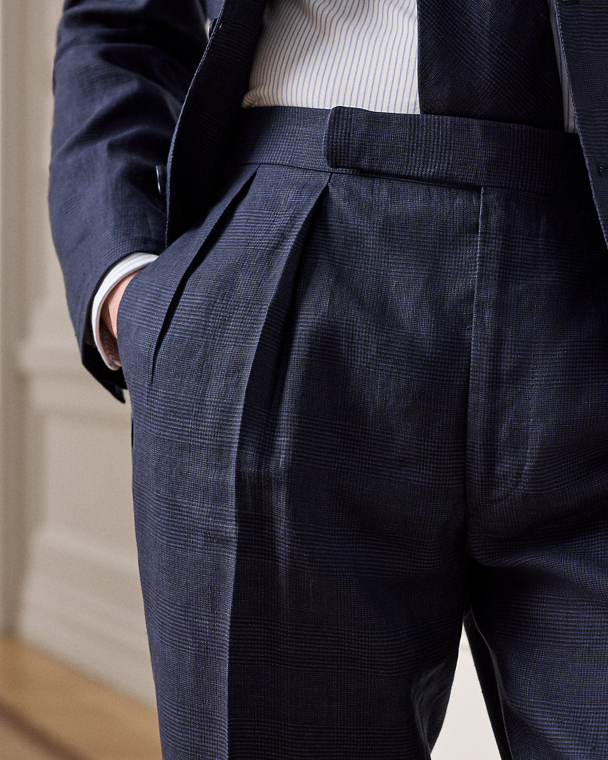 Gregory Hand-Tailored Plaid Trouser