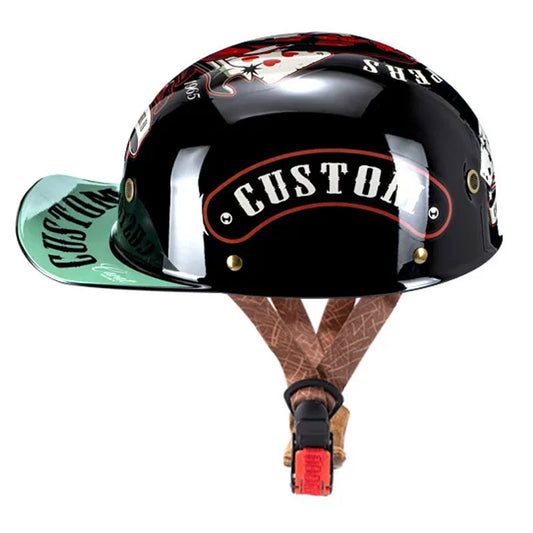 Retro baseball cap motorcycle half helme-H41