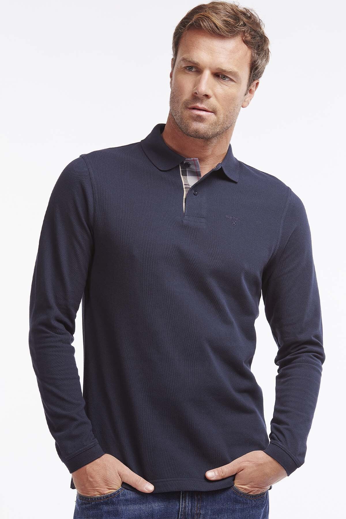 Essential Long-Sleeve Polo Shirt - NAVY