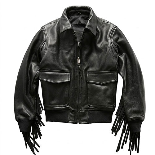 Harley Davidson Tassel Leather Jacket-J59