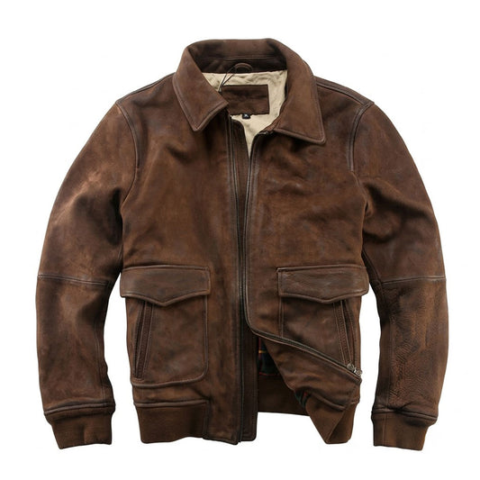 Vintage distressed A2 Pakistani goatskin flight jacket - J43